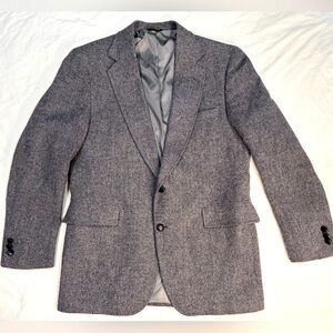 44L Adams Row USA Mens Vintage 2 Button Pure Wool Tweed Blazer Sport Coat Jacket